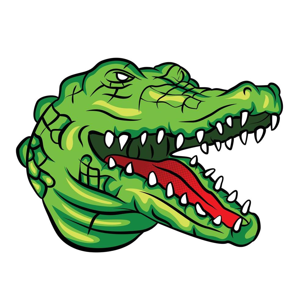 vector de cabeza de cocodrilo verde