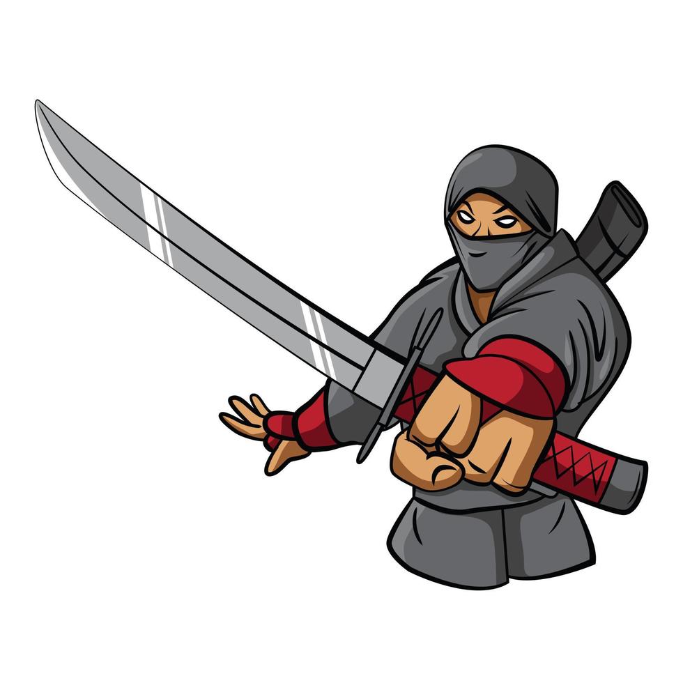 diseño de ilustración vectorial ninja vector