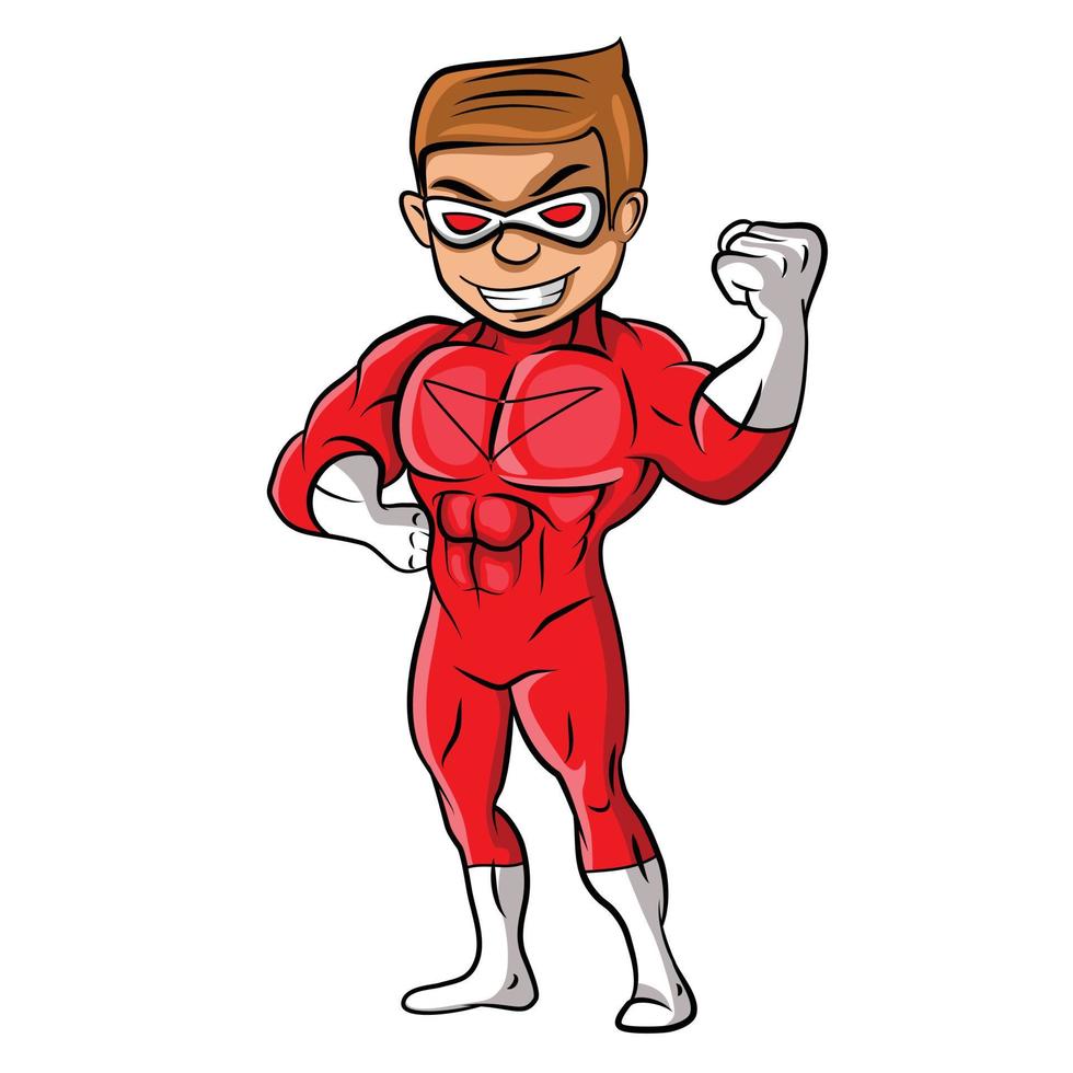 ilustración de superhéroe rojo blanco vector