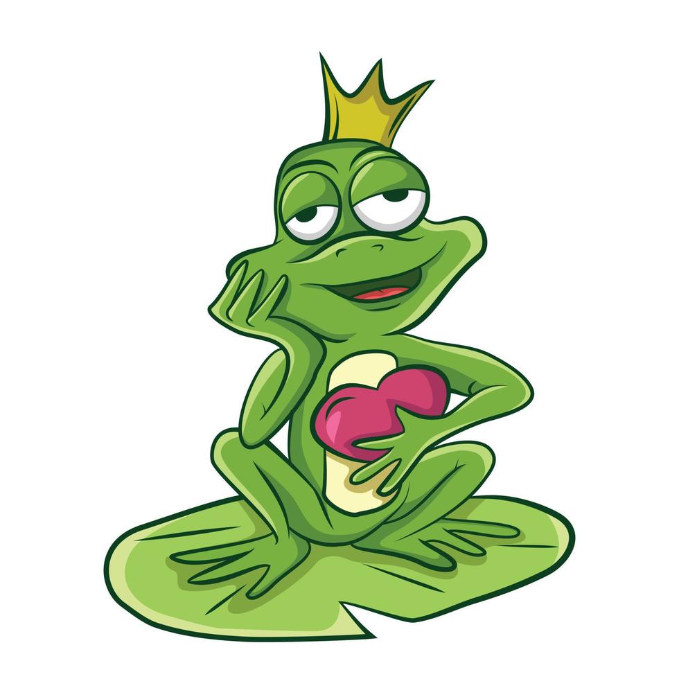 ilustración de amor de rana verde vector