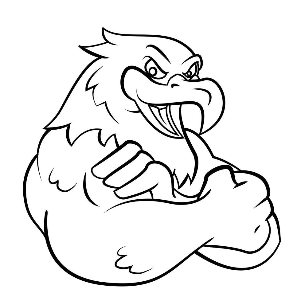 Strong Eagle Cartoon Sketch vector