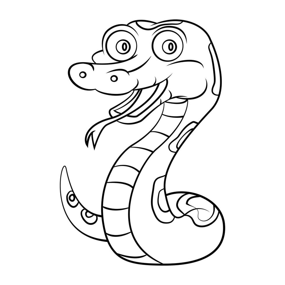 dibujo de dibujo de dibujos animados de serpiente vector