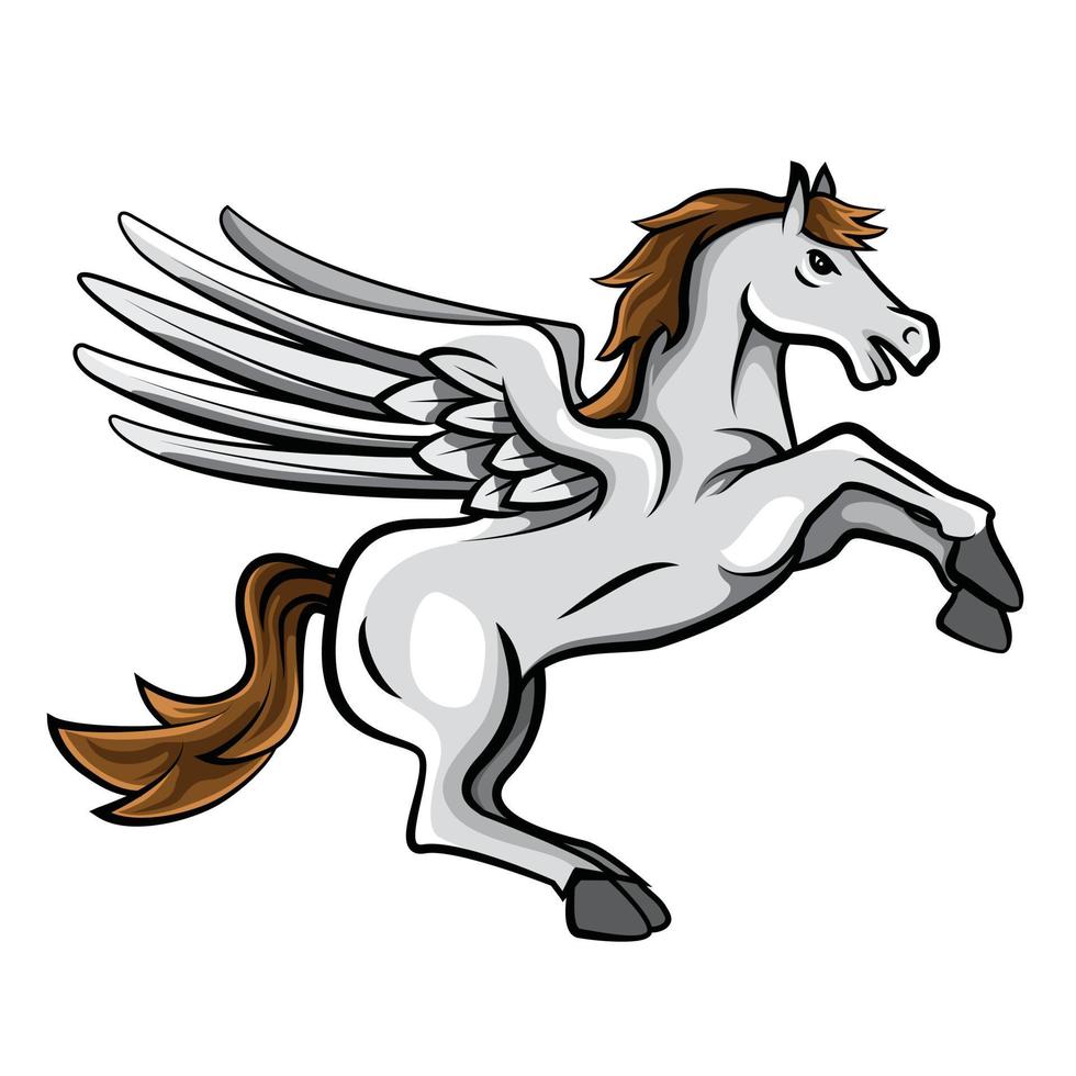 Horse Wings Illustration Design vector