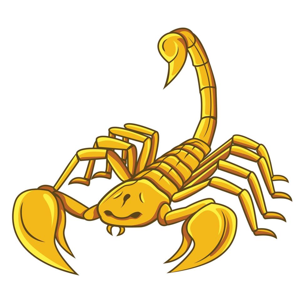 ilustración de vector de escorpión dorado