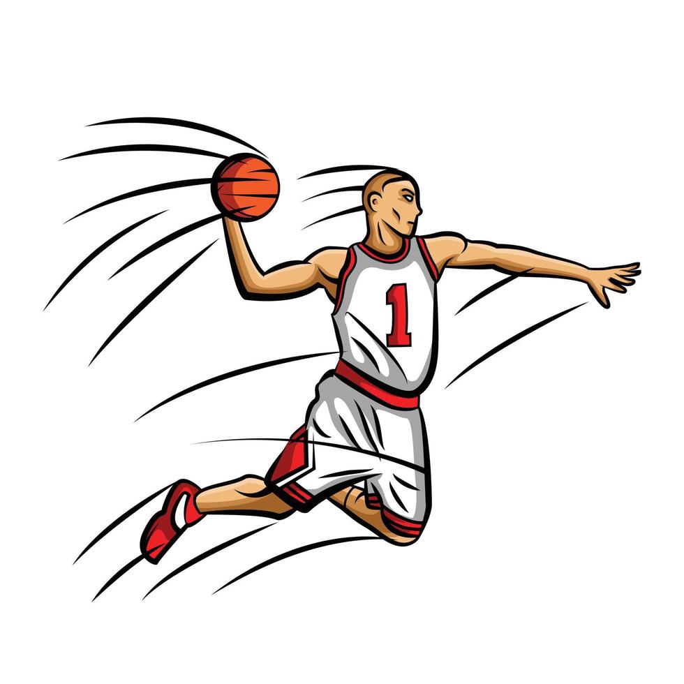 jugador de baloncesto masculino vector