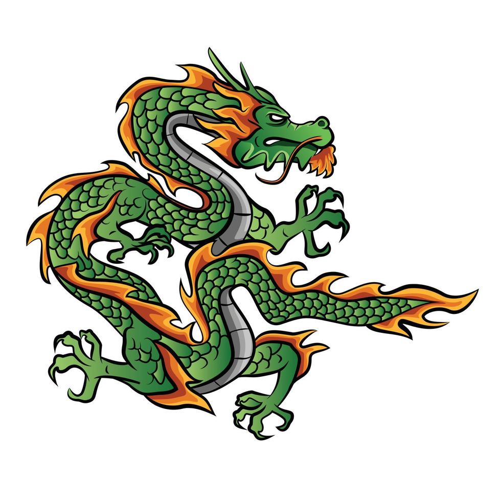 Green Dragon Illustration vector