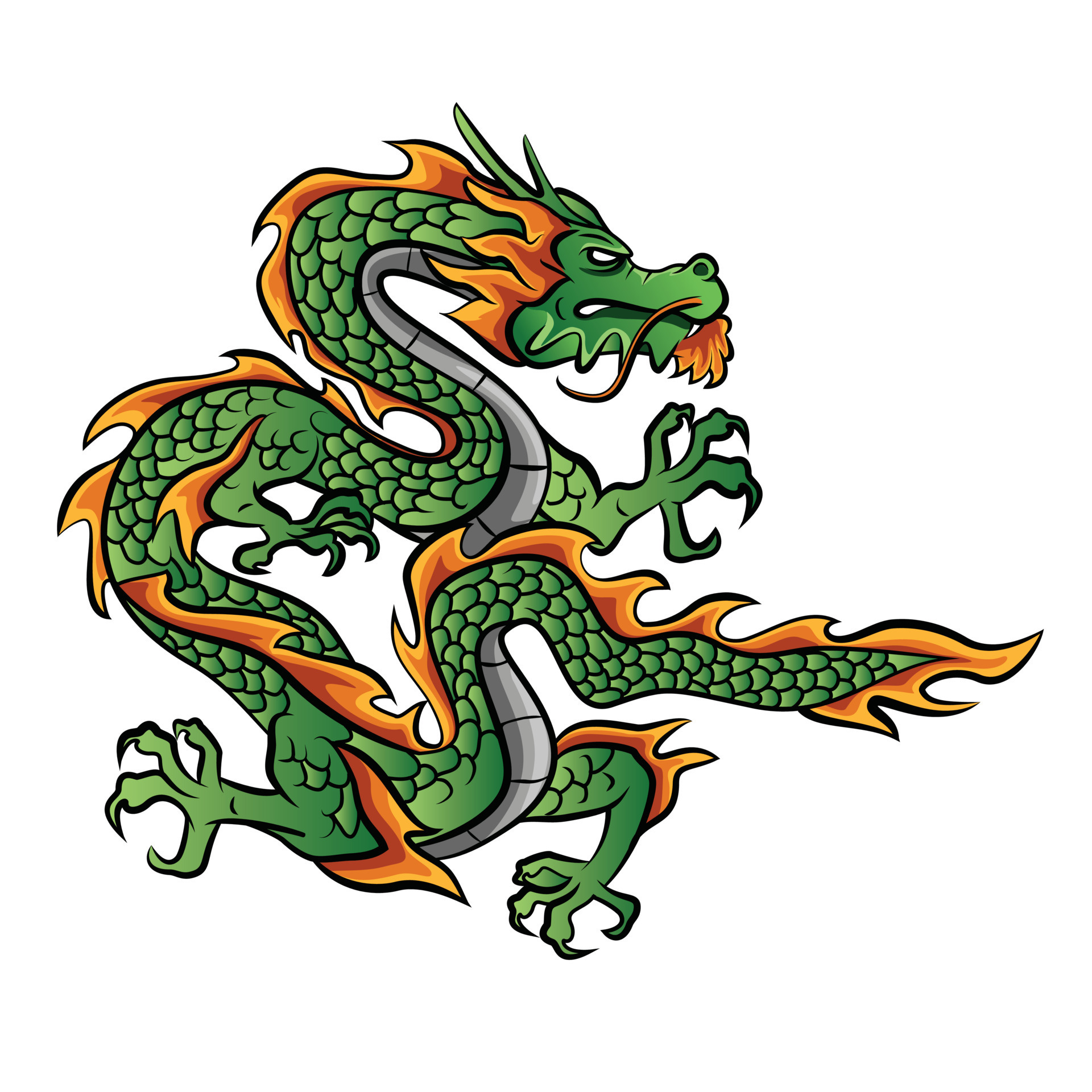 Green Dragon Illustration 16674366 Vector Art at Vecteezy