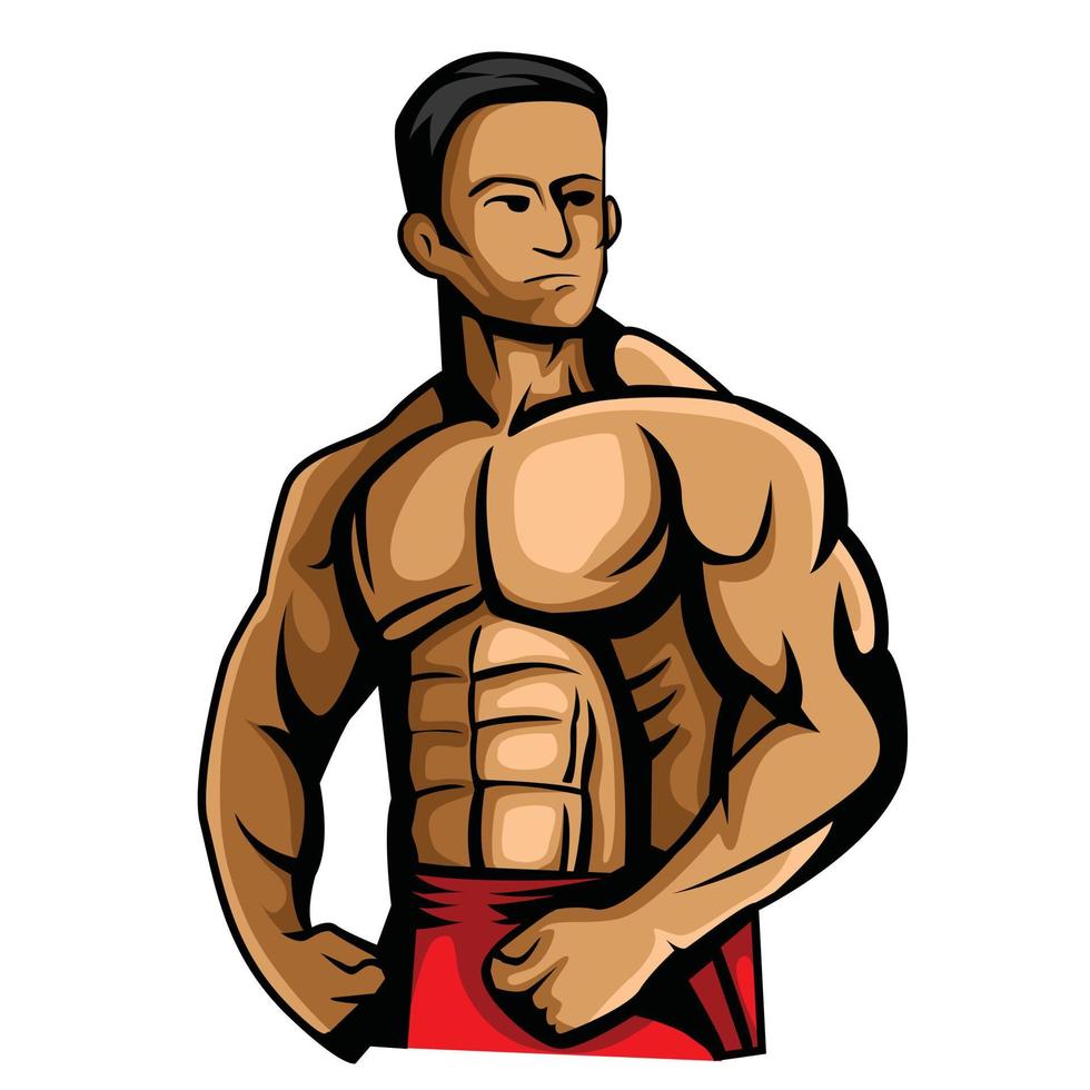 Man Body Builder Illustration vector