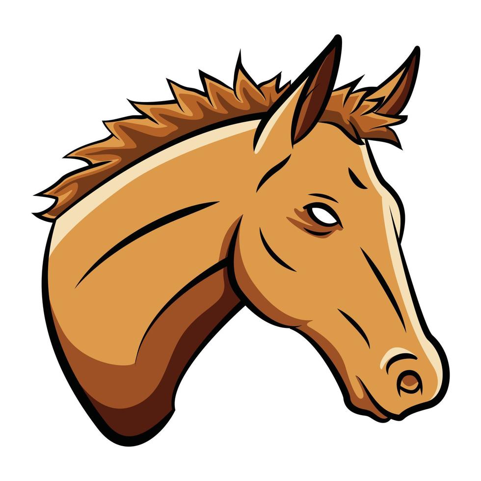 Horse Head Side View Vector