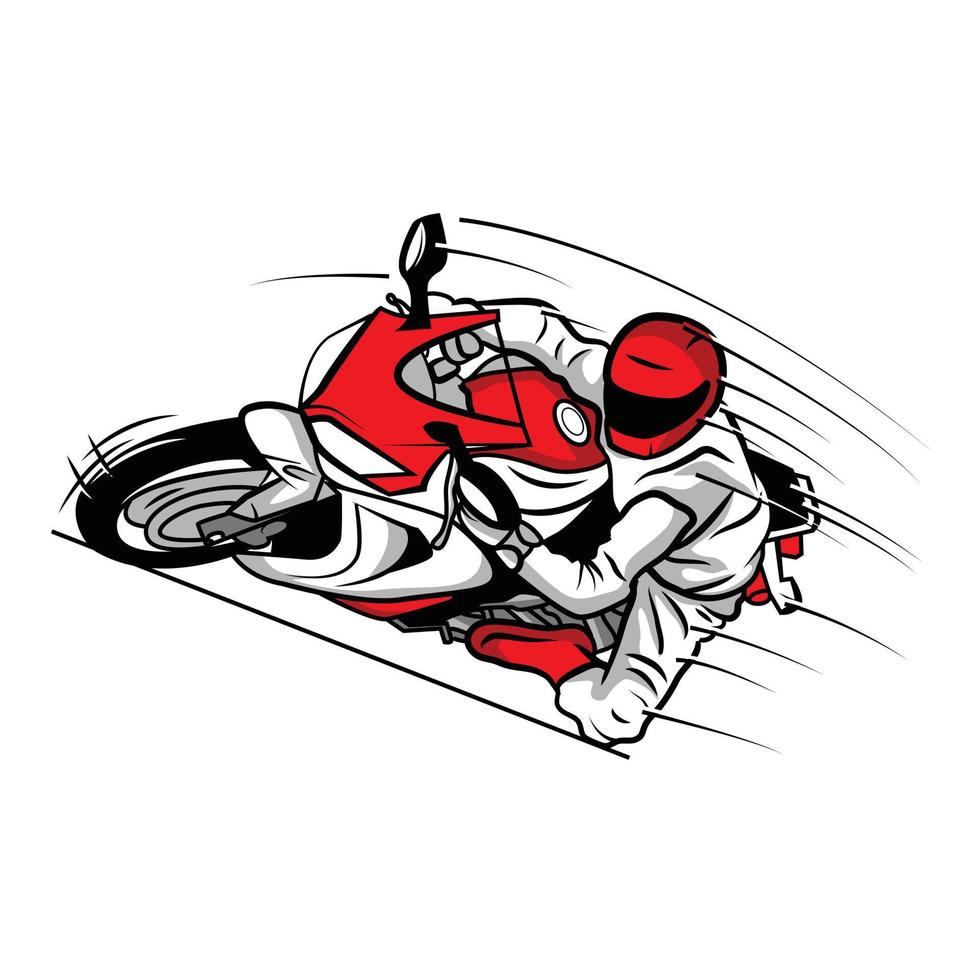 ilustración de deporte de moto roja vector