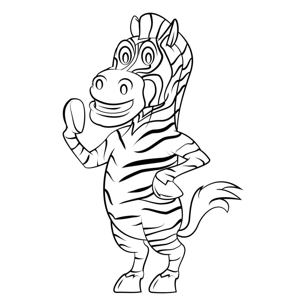 Zebra Cartoon Character Sketch vector