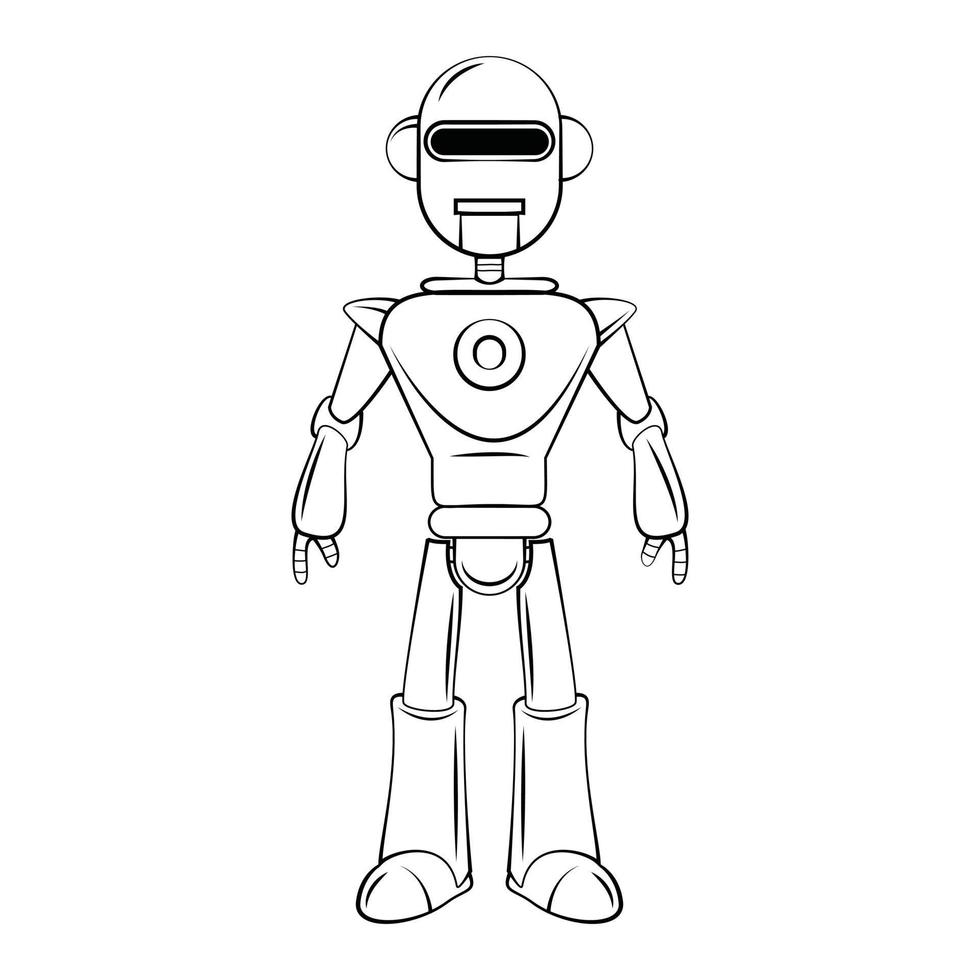 boceto de ilustración de dibujos animados de robot vector