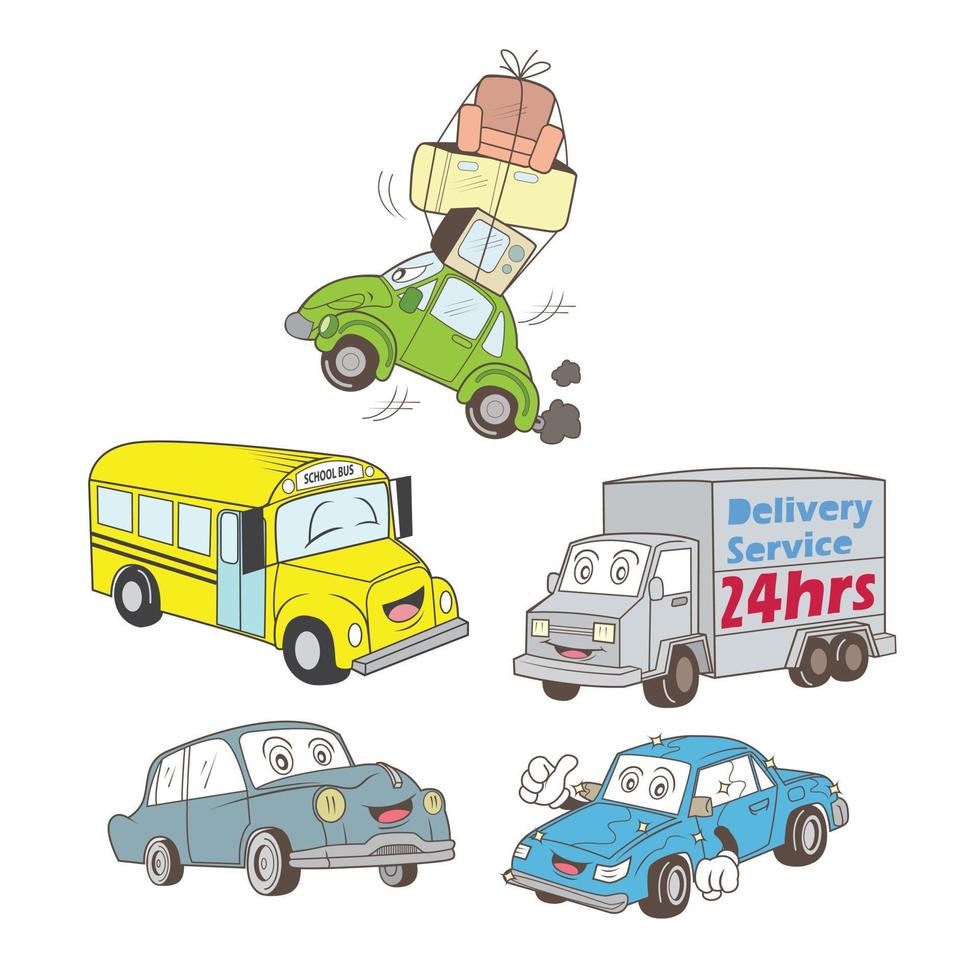 ilustración de colección de coches vector