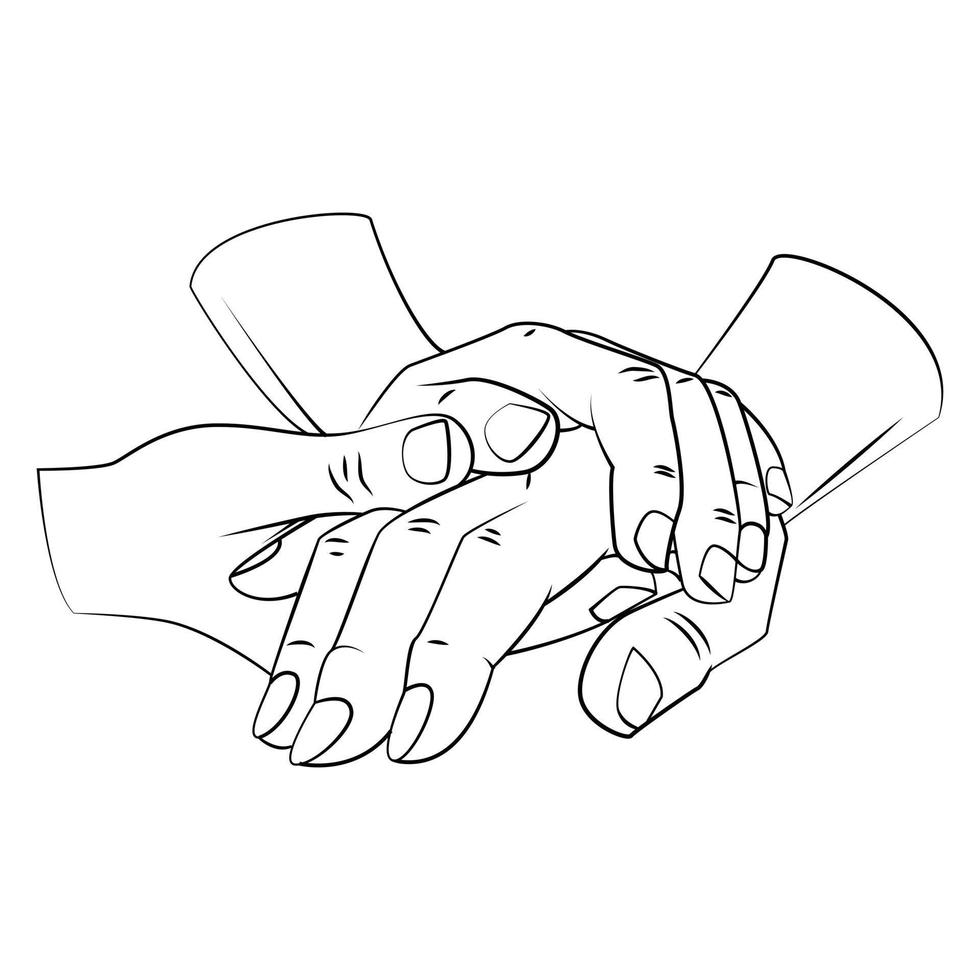 Care Hand Outline Illustration vector