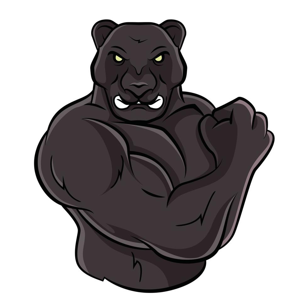 ilustración de pantera negra fuerte vector