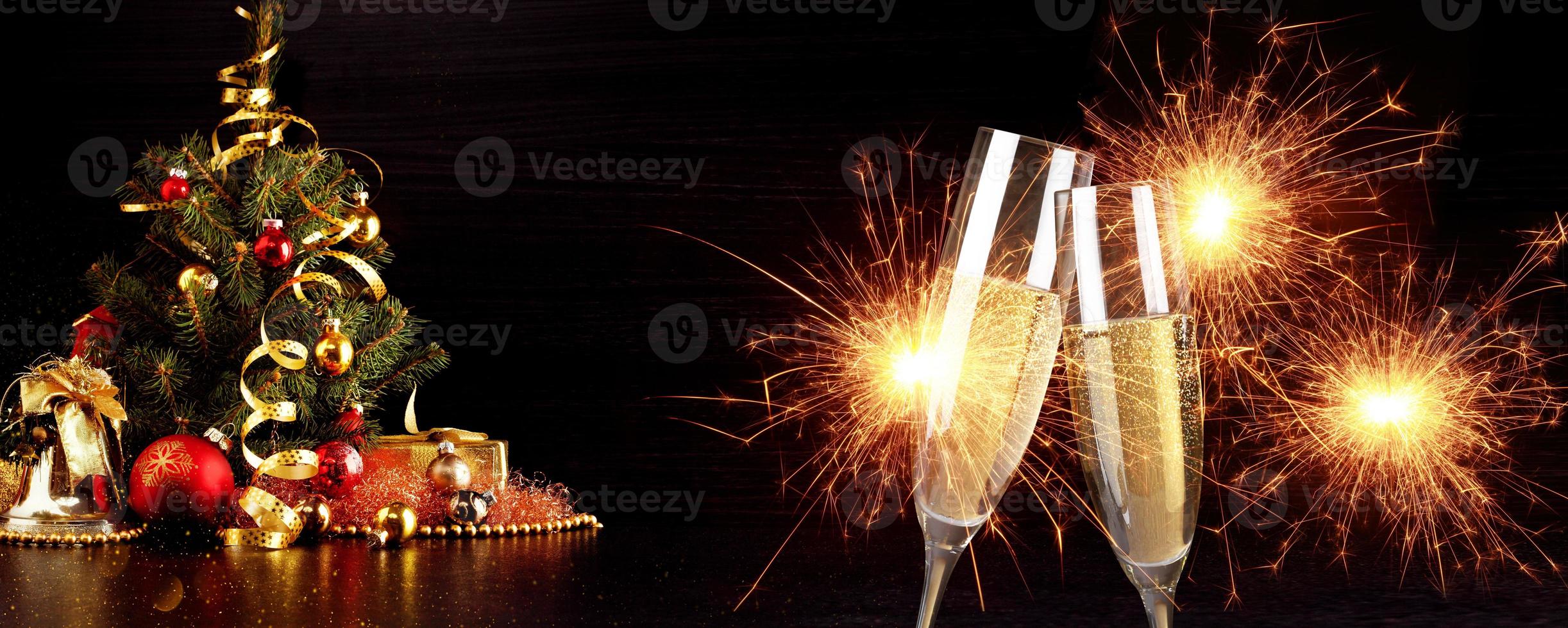 New years eve celebration background with champagne photo