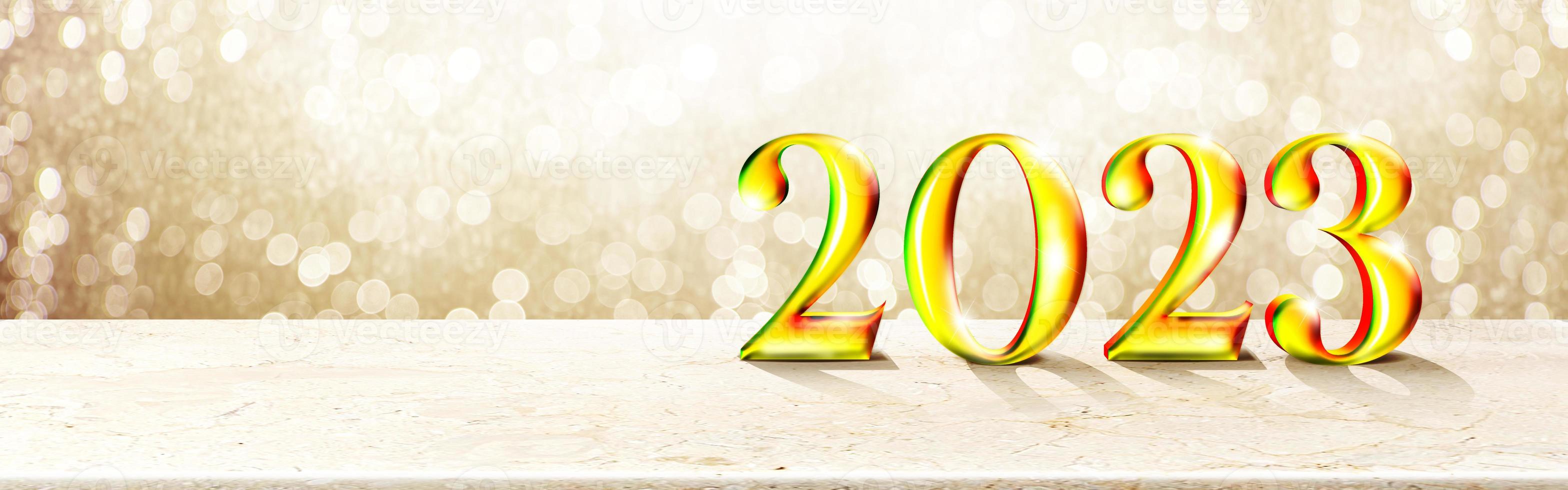 Happy New Year Background. Start to 2023. 3D illustration photo
