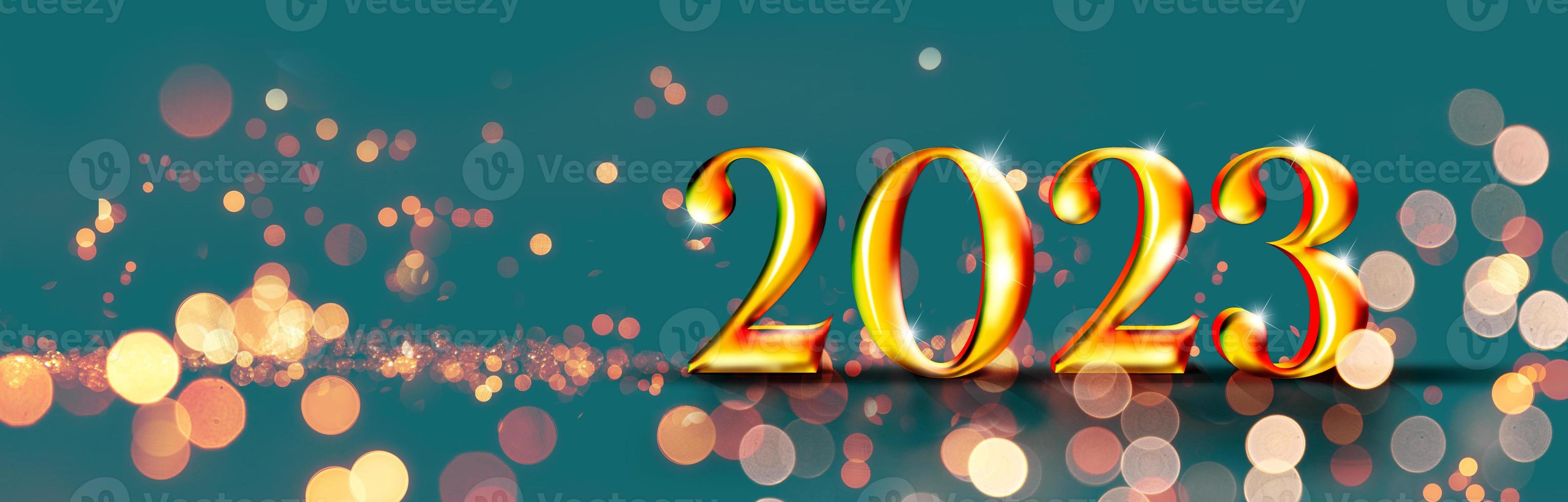 Happy New Year Background. Start to 2023. 3D illustration photo