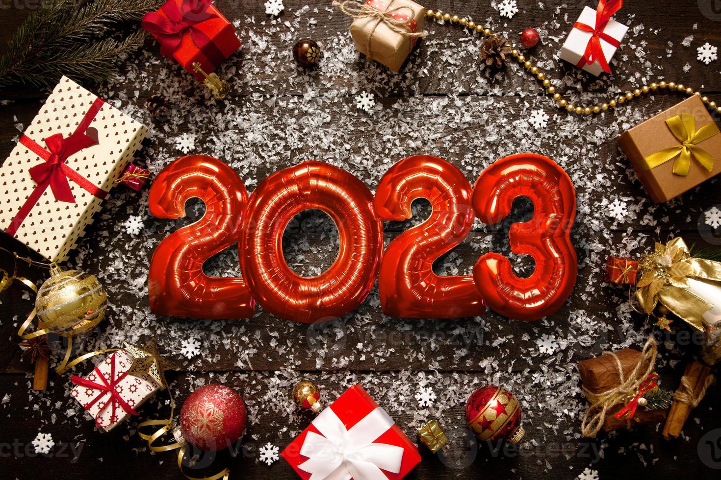 Happy New Year Background. Start to 2023. 3D illustration photo