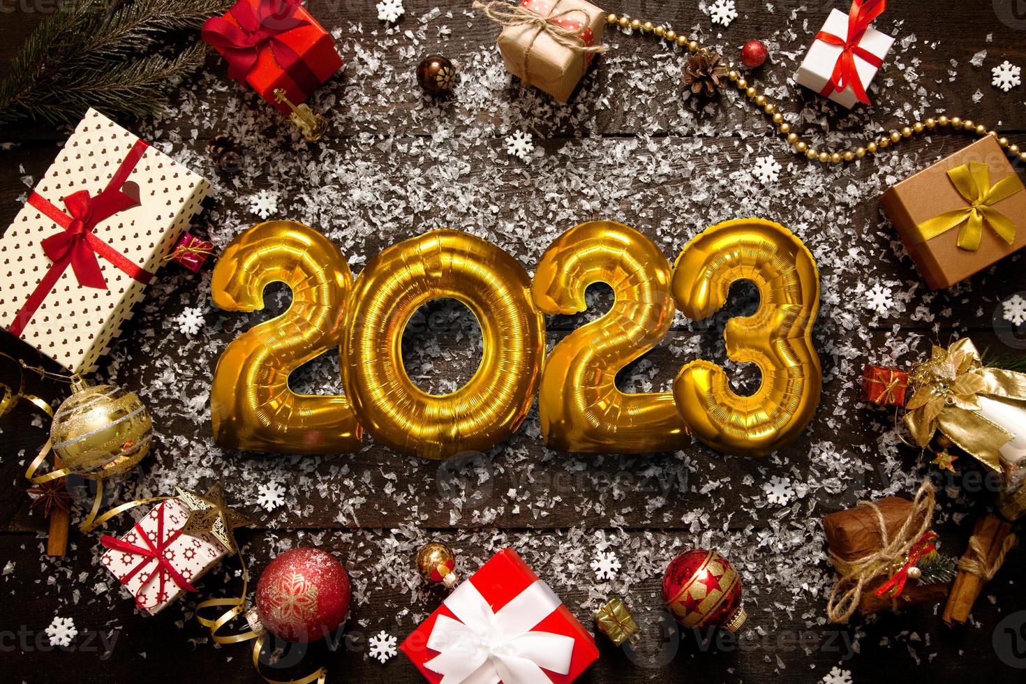 Happy New Year Background. Start to 2023. 3D illustration photo