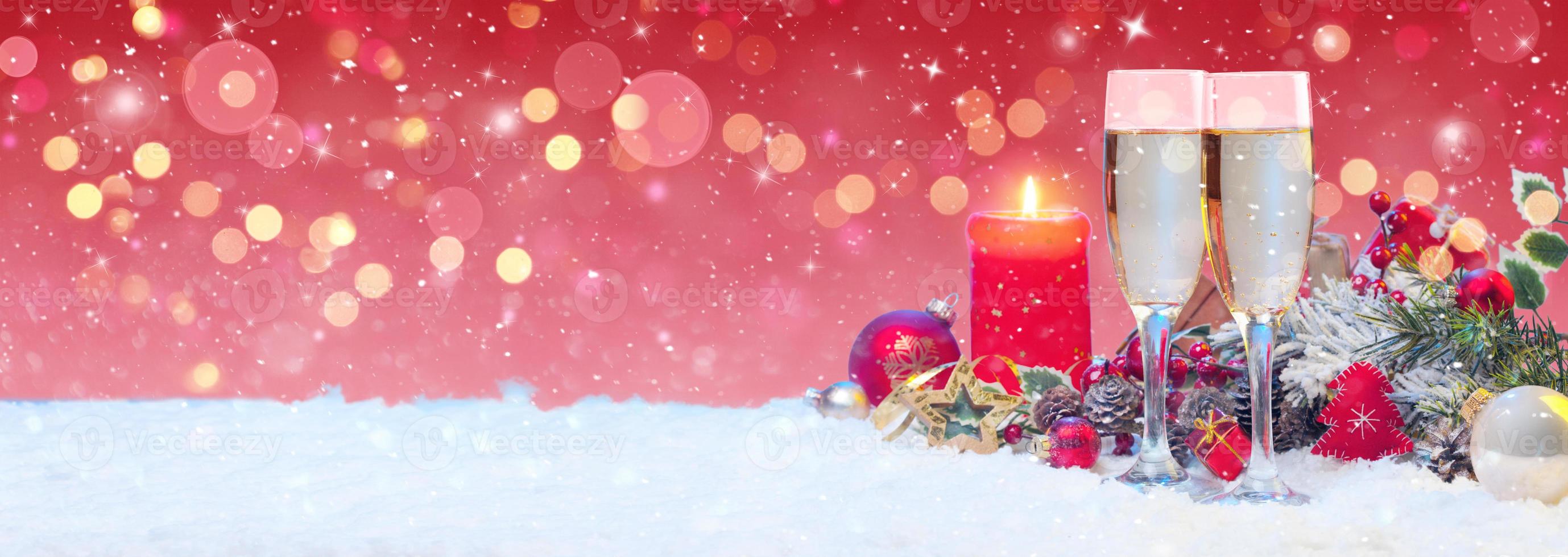 New years eve celebration background with champagne photo