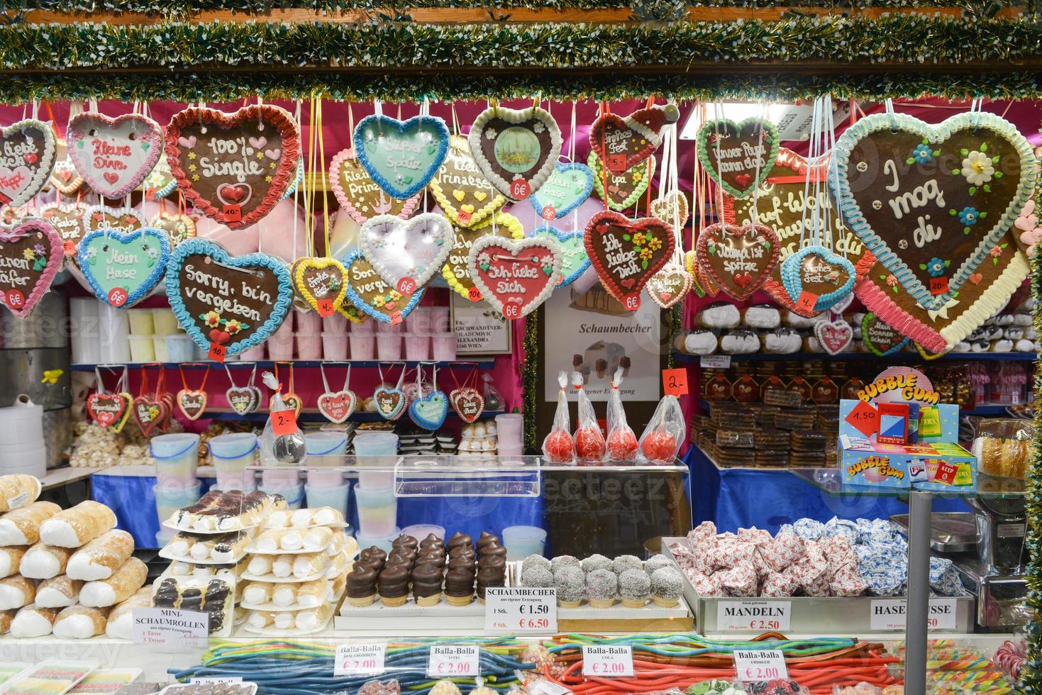 mercado de navidad en rathausplatz en viena, austria foto