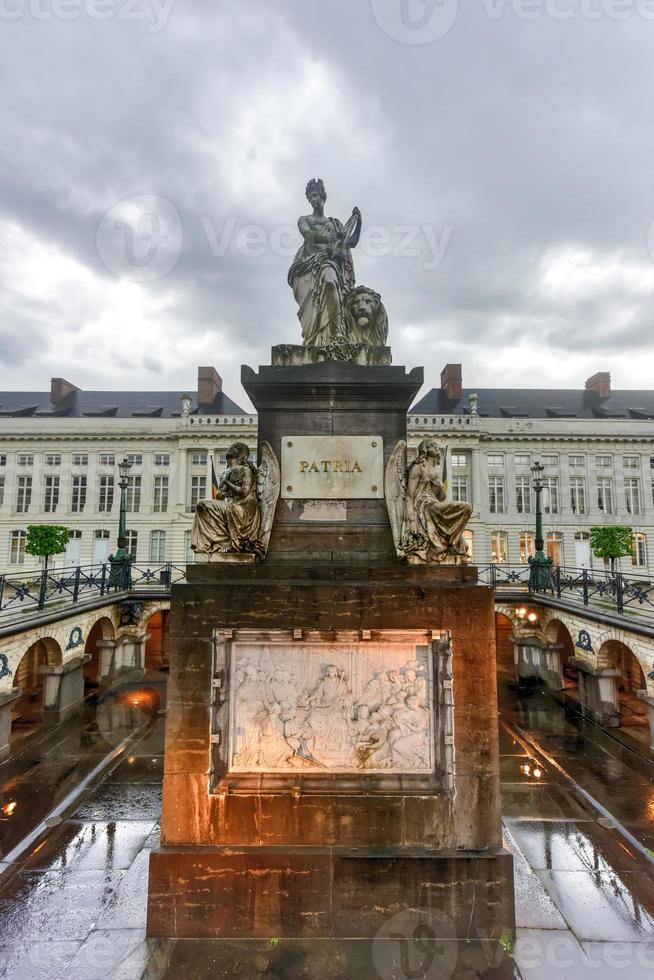 The Martyr's square in Brussels with the Pro Patria memorial monument, Belgium photo