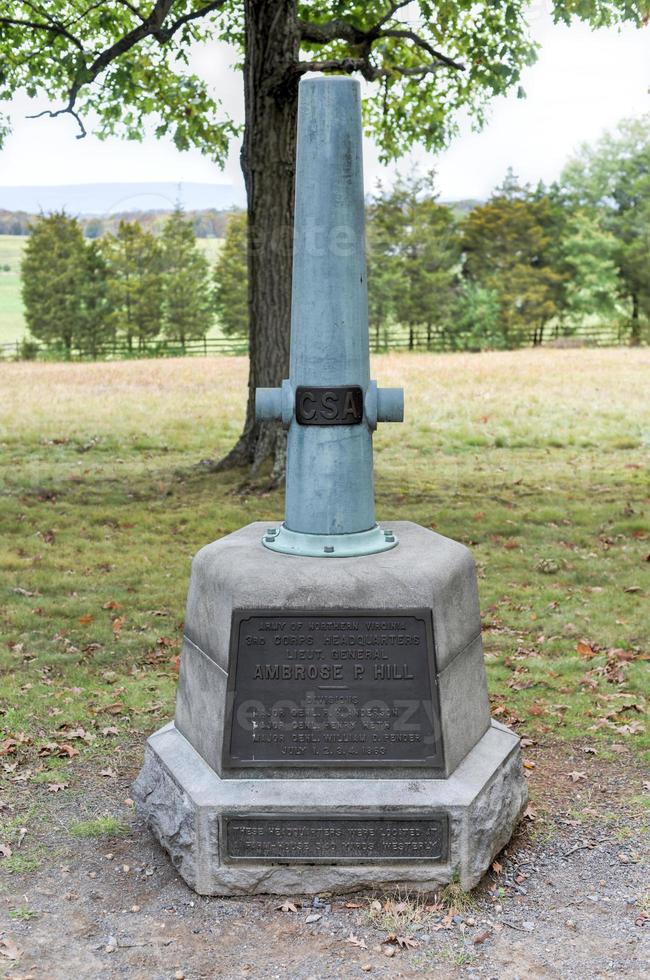 monumento ambrose p hill, gettysburg, pensilvania foto