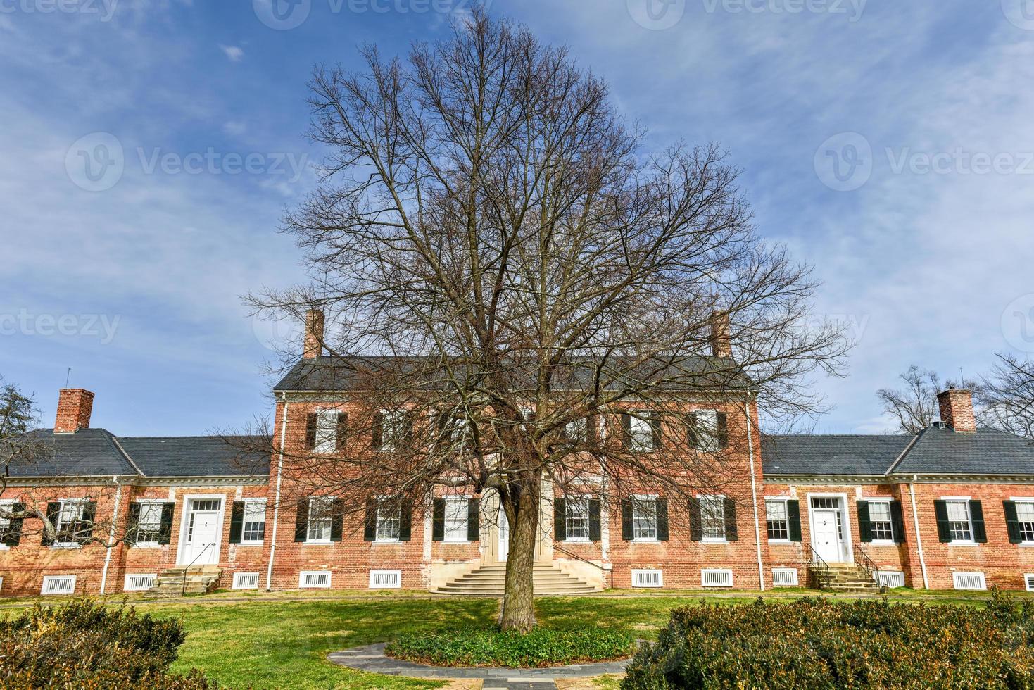 Chatham Manor, a Georgian-style home completed in 1771 on the Rappahannock River in Stafford County, Virginia, opposite Fredericksburg. photo