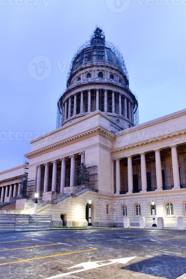 National Capital Building at dusk in Havana, Cuba. photo