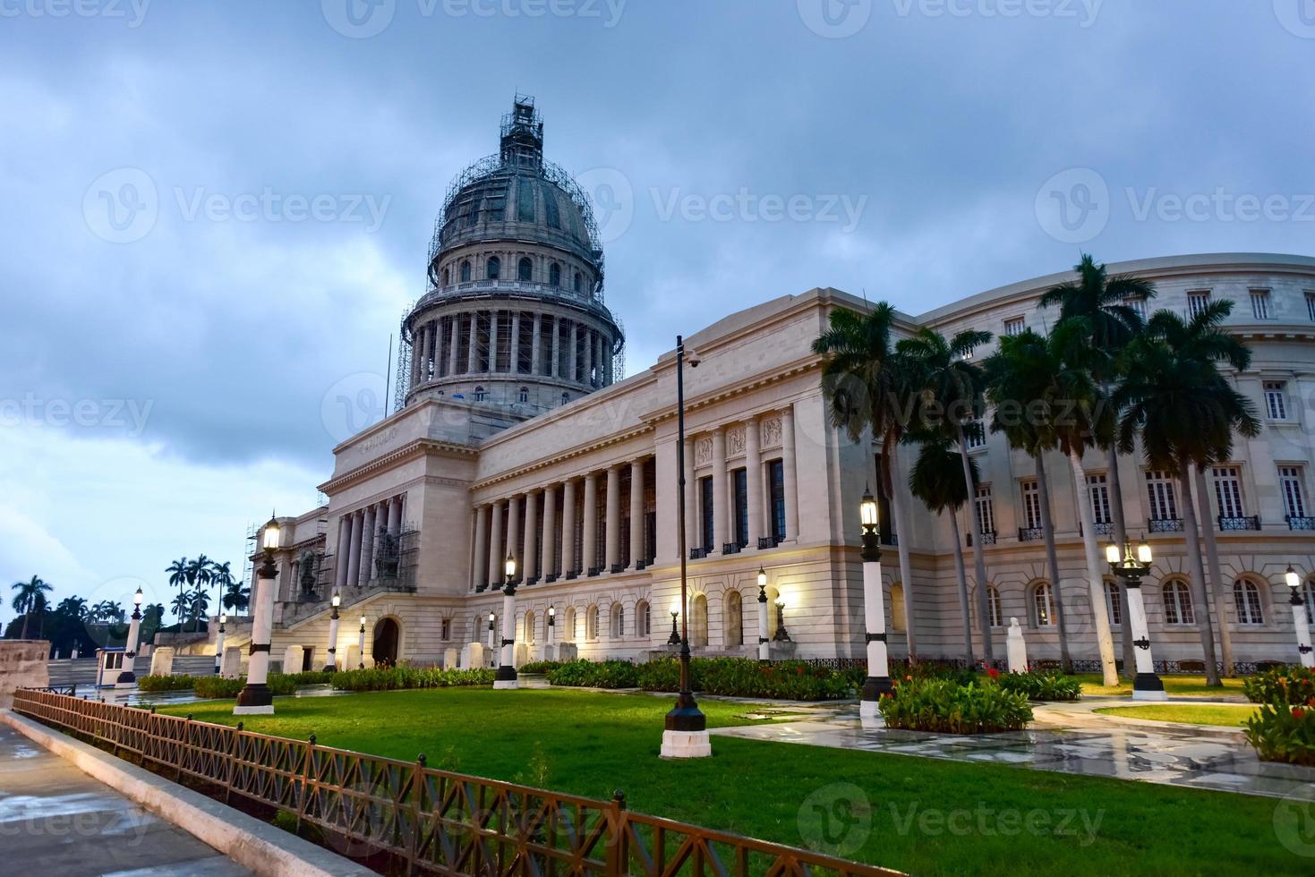 National Capital Building at dusk in Havana, Cuba. photo