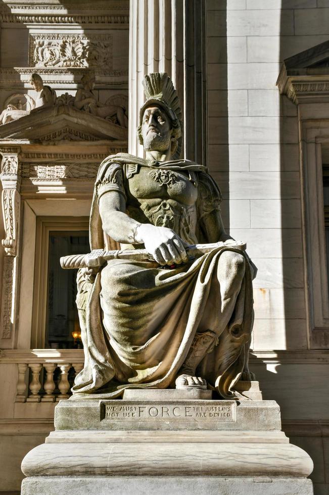 New York, New York - Apr 24, 2021 -  Force monument of the Appellate Division Courthouse of New York State by Madison Square Park in New York City. photo