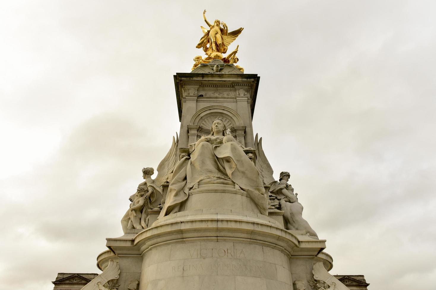 Imperial Memorial to Queen Victoria in front of Buckingham Palace in London, UK which was built in honor of Queen Victoria, who reigned for almost 64 years, 2022 photo