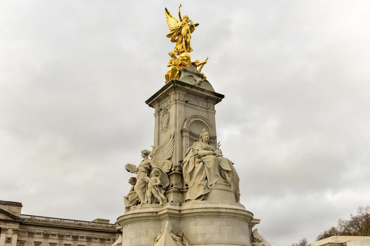 Imperial Memorial to Queen Victoria in front of Buckingham Palace in London, UK which was built in honor of Queen Victoria, who reigned for almost 64 years, 2022 photo