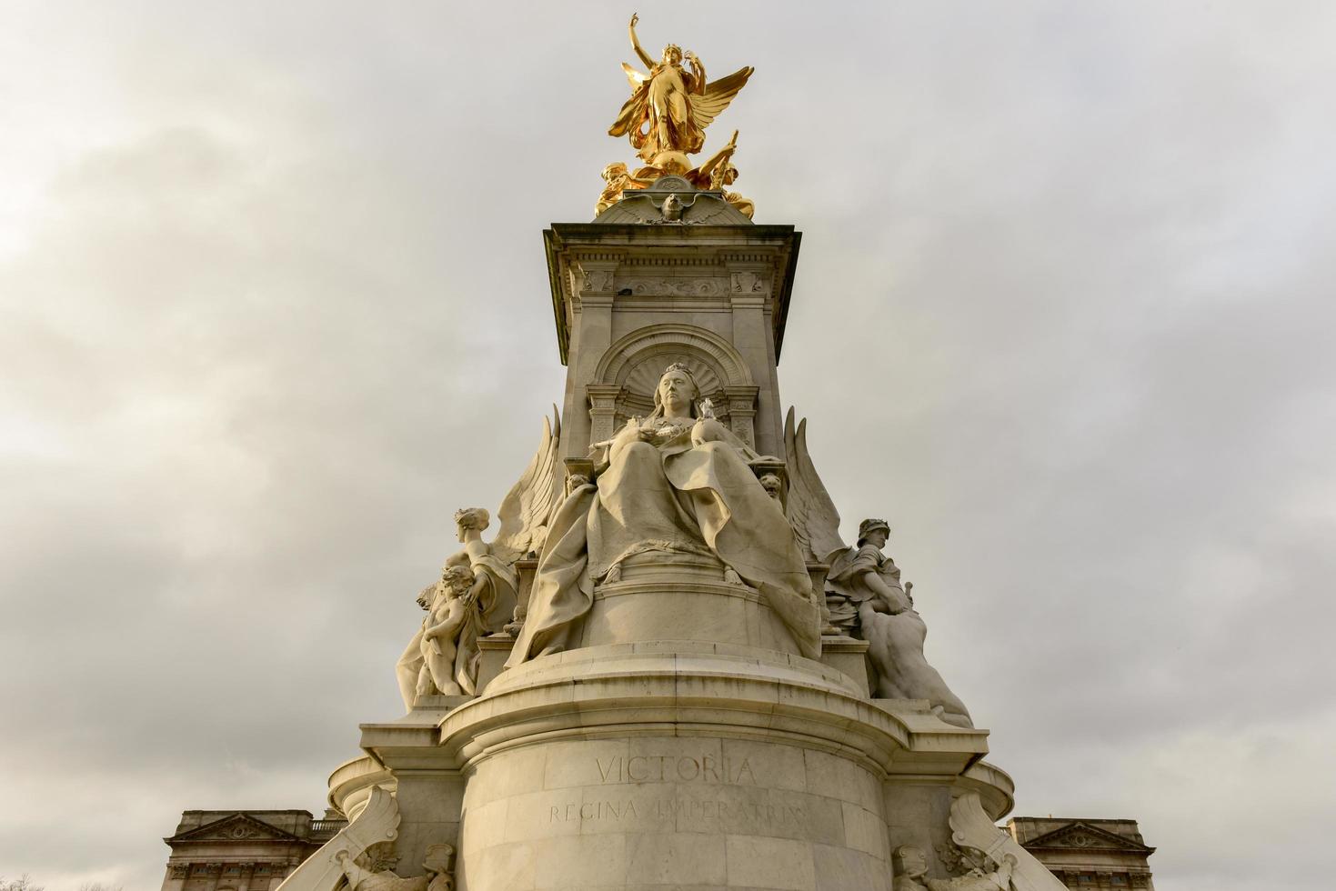 Imperial Memorial to Queen Victoria in front of Buckingham Palace in London, UK which was built in honor of Queen Victoria, who reigned for almost 64 years, 2022 photo