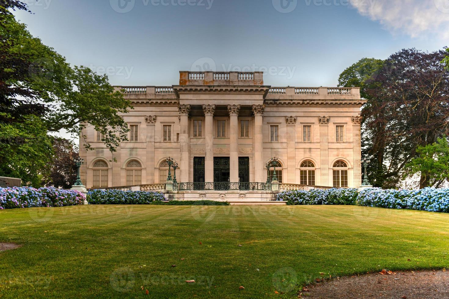 The Marble House in Newport, Rhode Island. It is a Gilded Age mansion and its temple-front portico is like that of the White House. photo