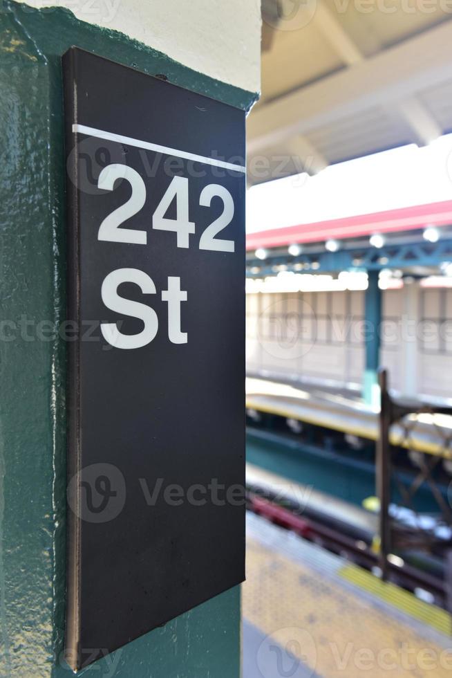 MTA 242 Street Station Van Cortlandt Park in the New York City Subway System. It is the terminus of the 1 train line in the Bronx. photo