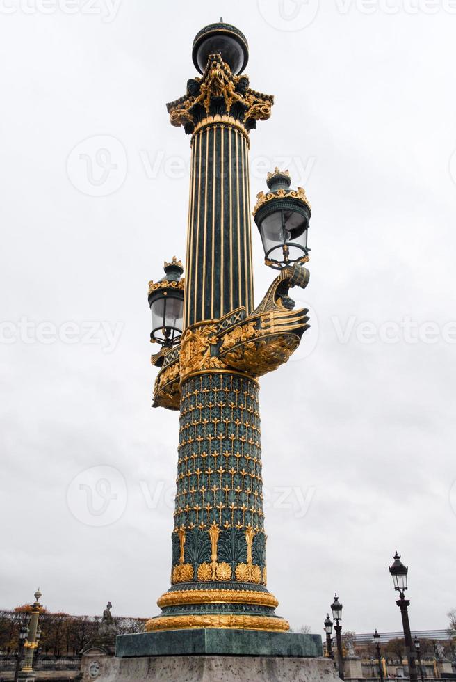Streetlamp in Place de la Concorde in Paris, France. photo