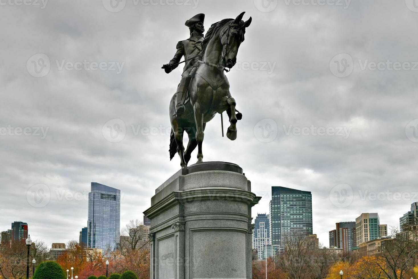 boston common george washington monumento en boston, massachusetts. foto