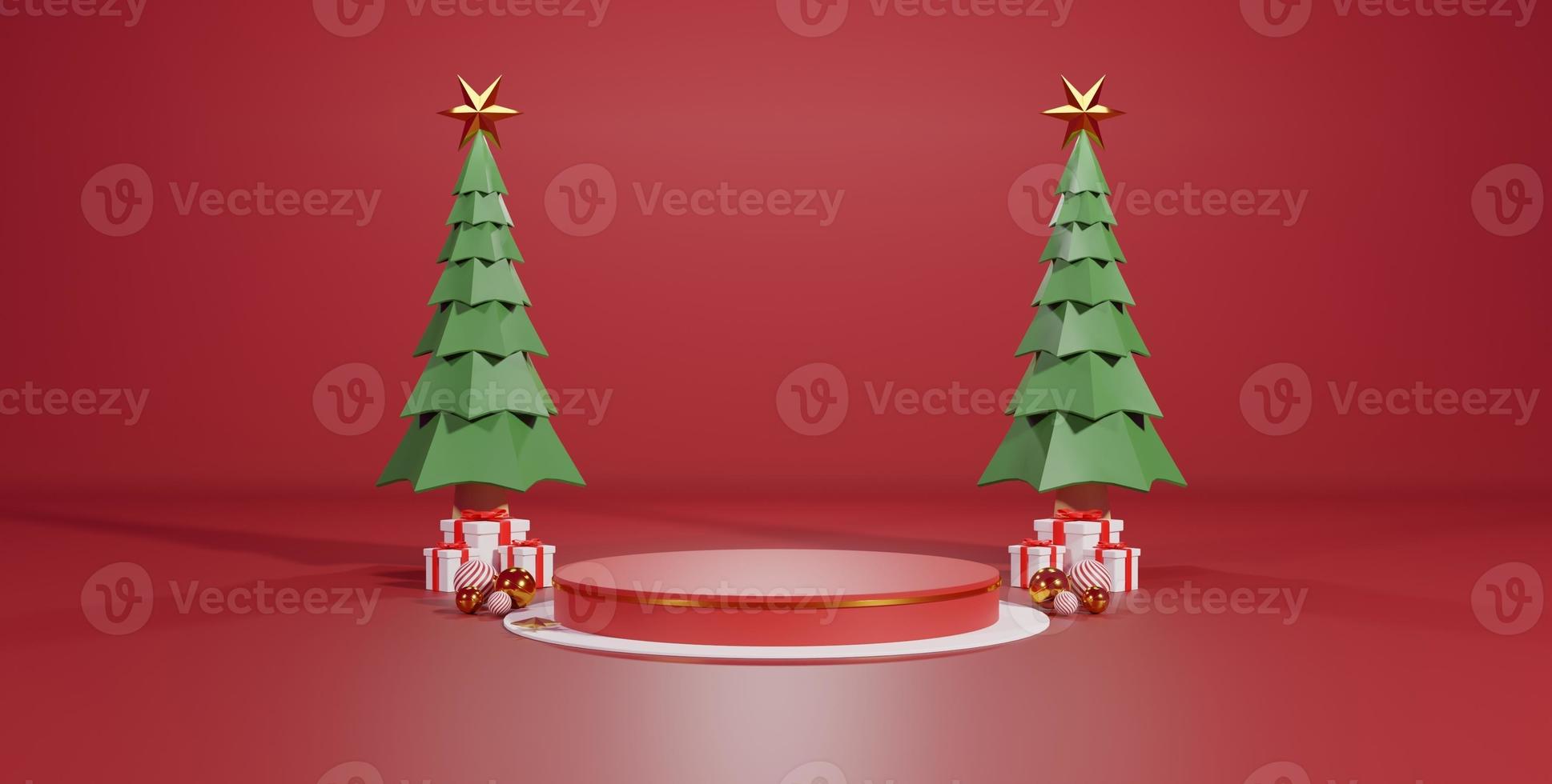 Background 3d for Christmas and new year Background. 3d design Christmas and new year. Christmas and new year with gift boxes background 3d. Merry Christmas and Happy New Year. Background concept. photo