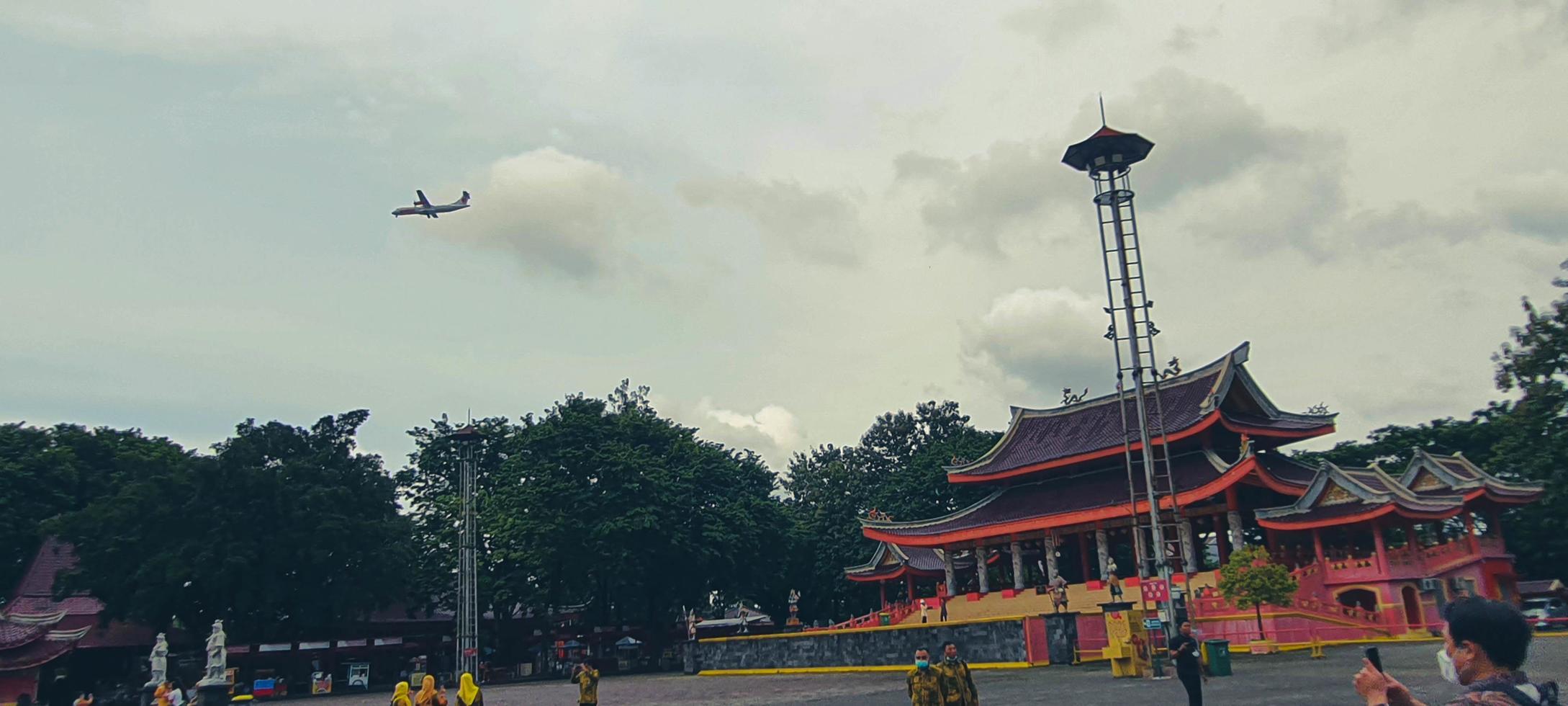 Semarang, Indonesia on October 2021. The atmosphere of the tourists who are in the Sam Poo Kong Temple Area Semarang. photo