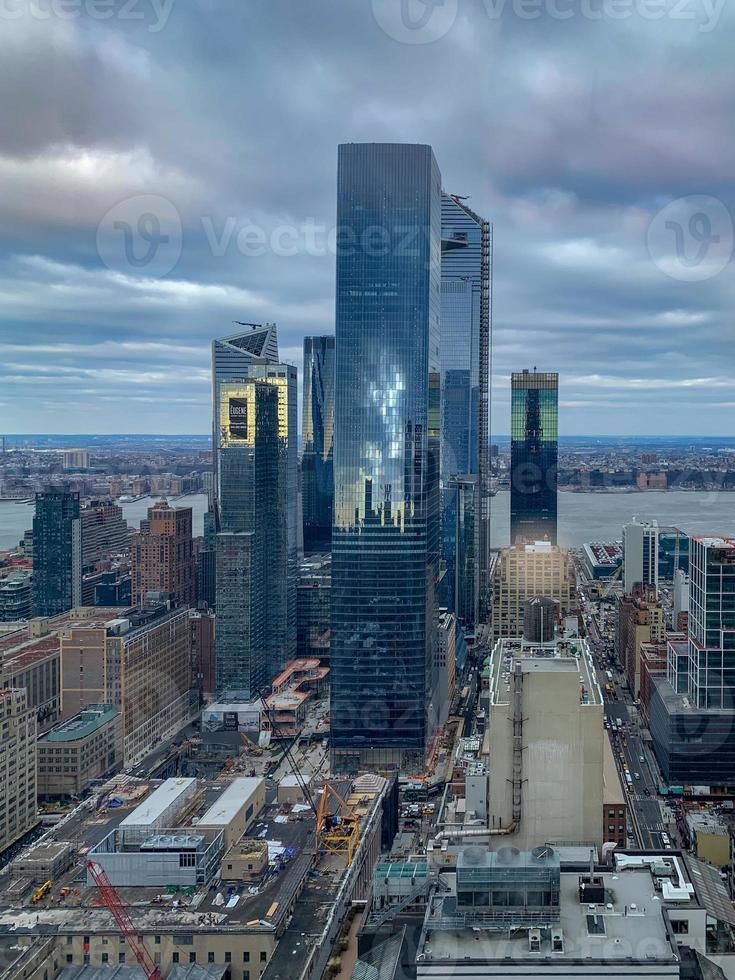 desarrollo de rascacielos hudson yards en midtown west, ciudad de nueva york foto