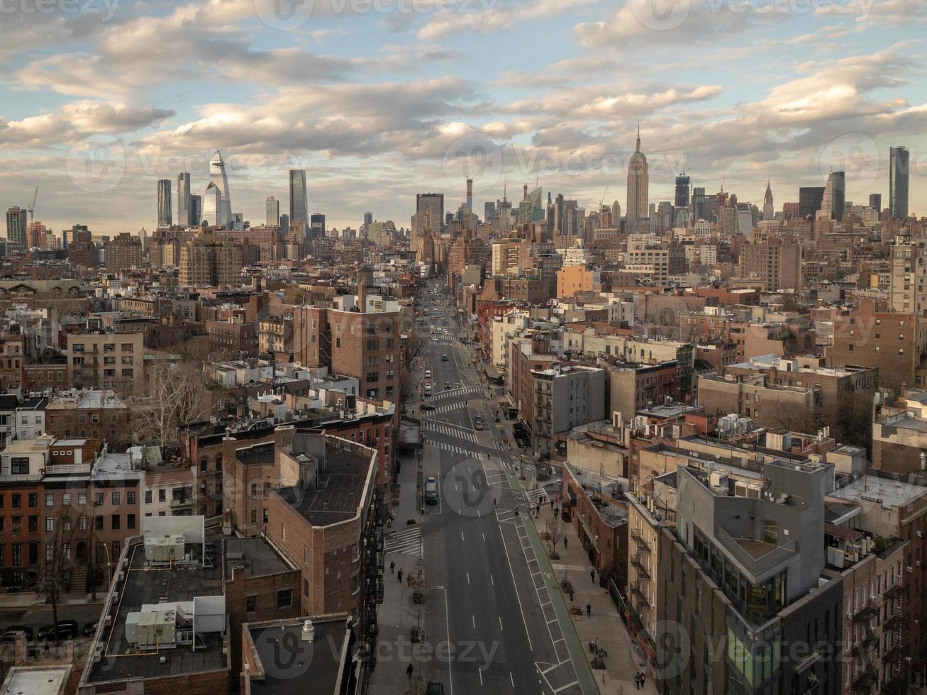 Midtown Manhattan panoramic skyline looking North in New York City. photo