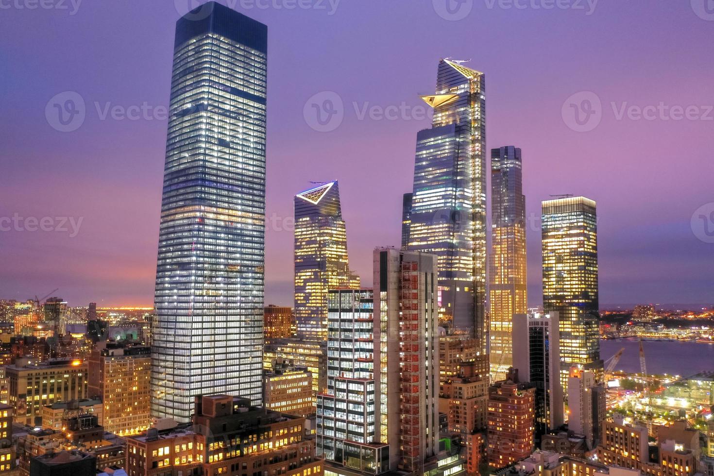 Panoramic view of Midtown Manhattan in New York City during at dusk. photo