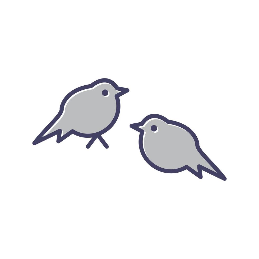 icono de vector de pájaros pequeños
