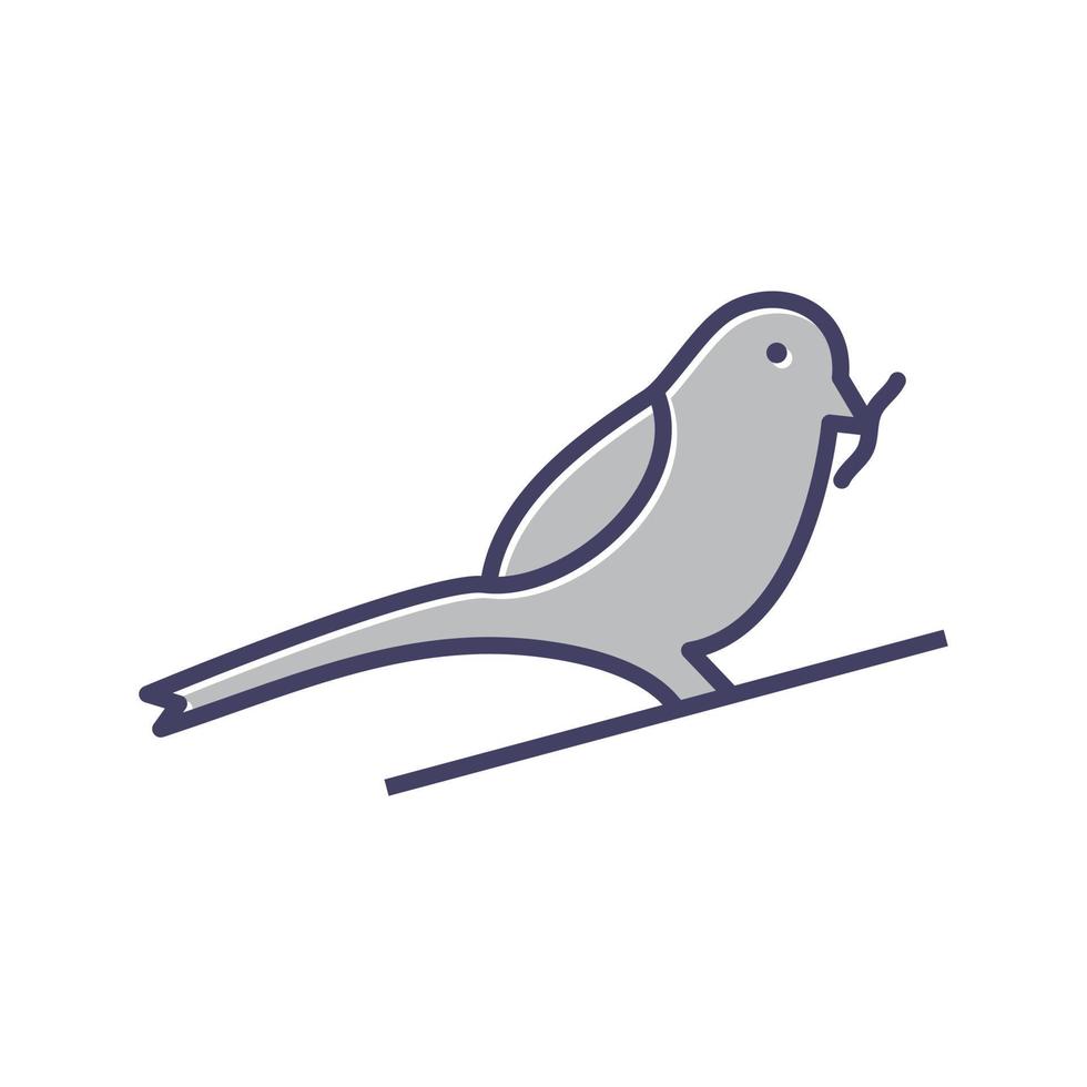 Bird Eating Worm Vector Icon