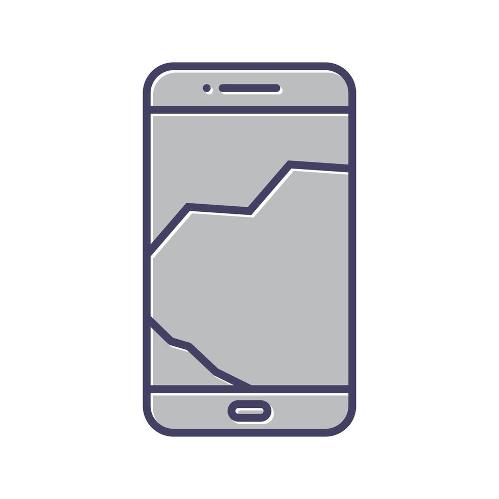 Broken Cell Phone Vector Icon