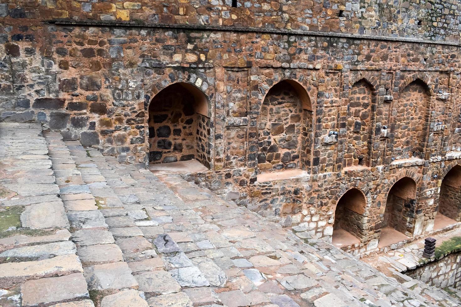 Agrasen Ki Baoli - Step Well situated in the middle of Connaught placed New Delhi India, Old Ancient archaeology Construction photo