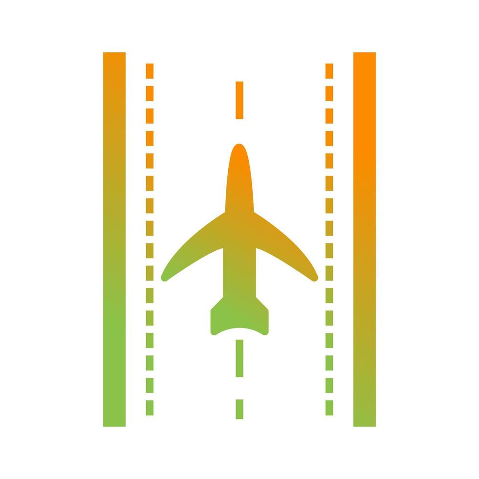 Plane on Runway Vector Icon