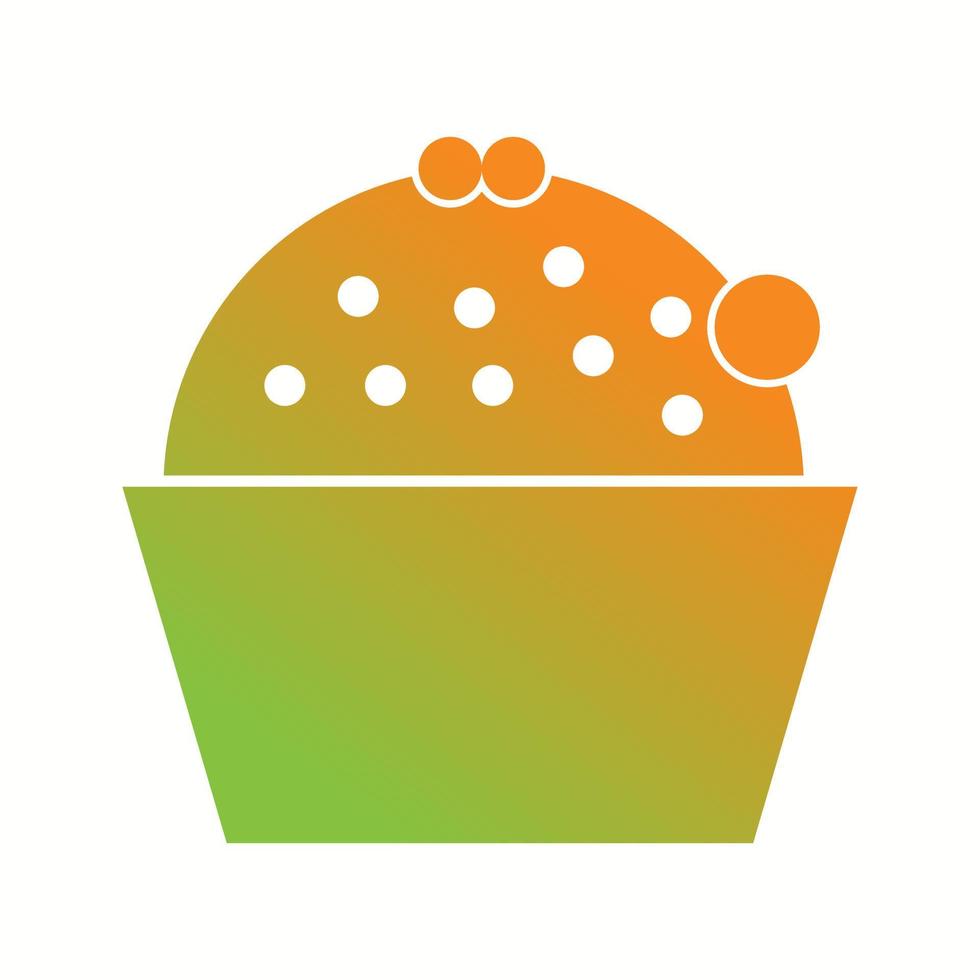Unique Cup Cake Vector Glyph Icon